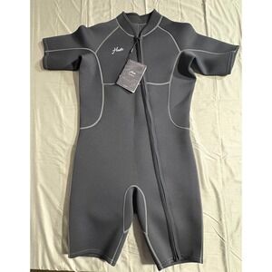 Hevto Mens Wetsuit XXL Black Neoprene Front Zip Shorty Surfing Diving Suit NEW